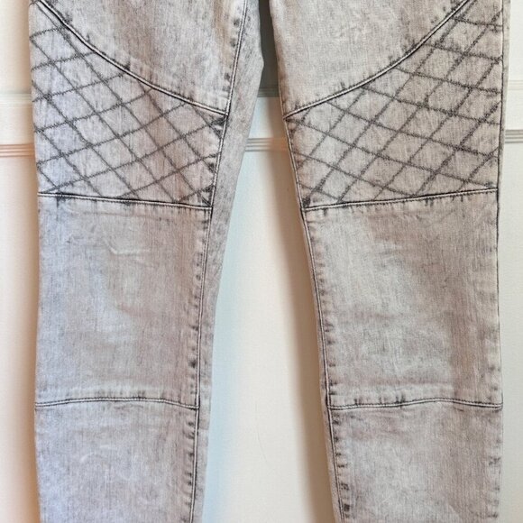 Guess Women's Low Rise Whitewash Moto Jeans Gray Sz 28 - Picture 4 of 12